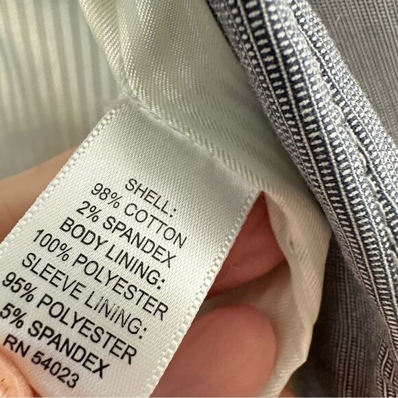 Banana Republic Women's Blazer Tailored Fit Navy/White Stretch Size 14 - Picture 3 of 4